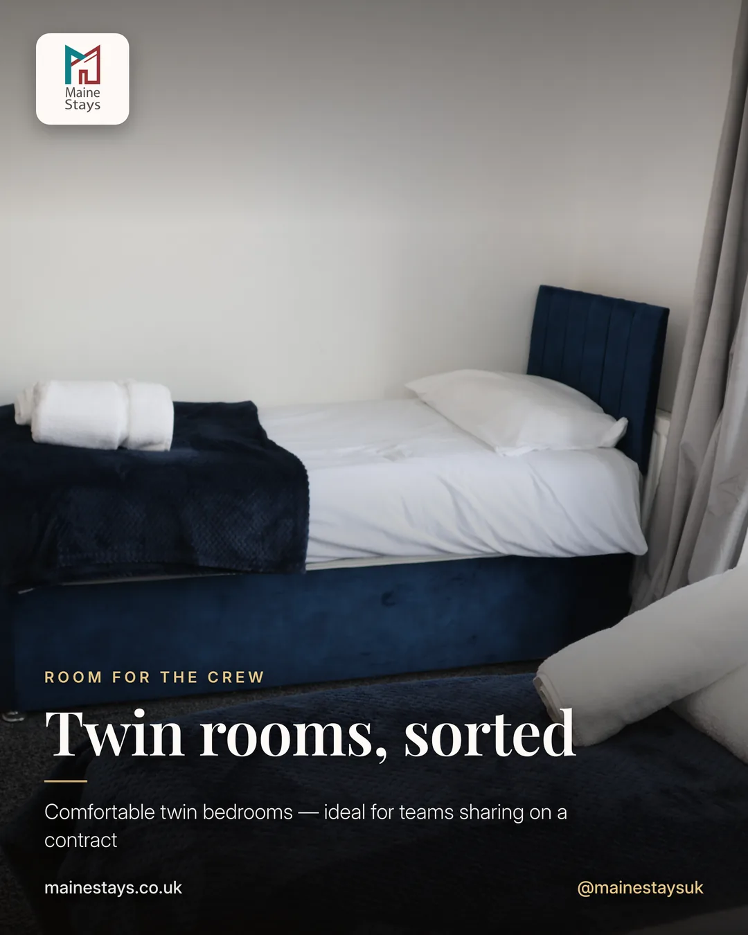 Twin bedroom ideal for contractor teams at Humber Hub