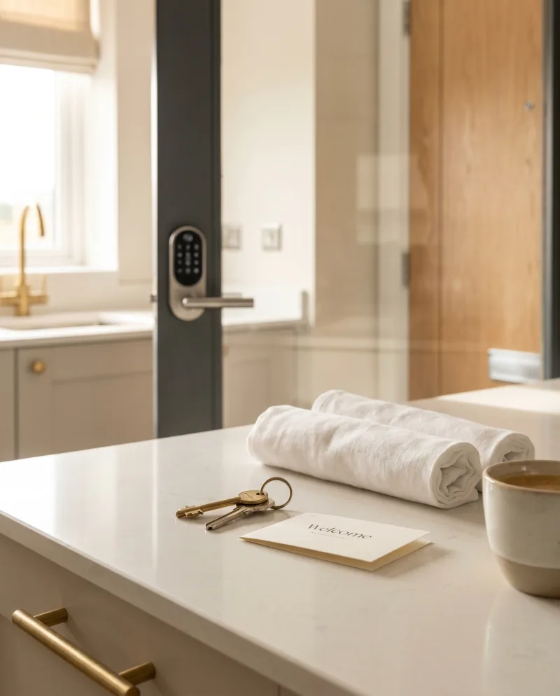 Welcome and self check-in at a partner home