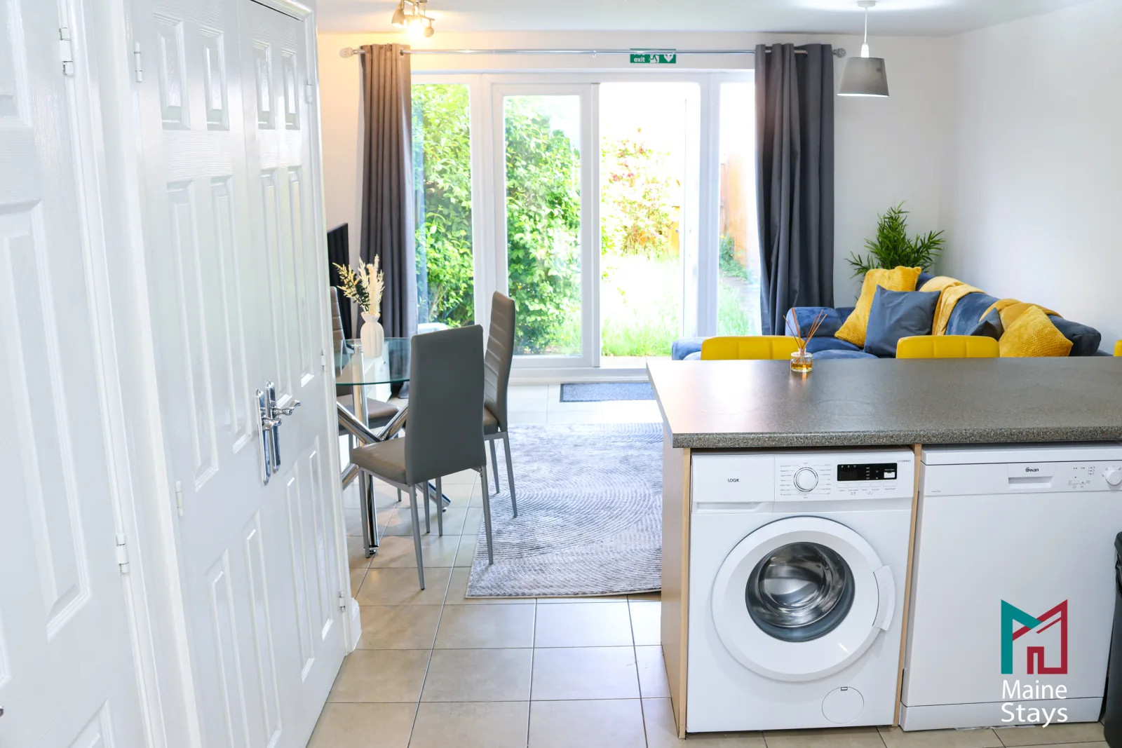 Humber Hub Coventry - Open-plan kitchen, dining and lounge: washing machine utility